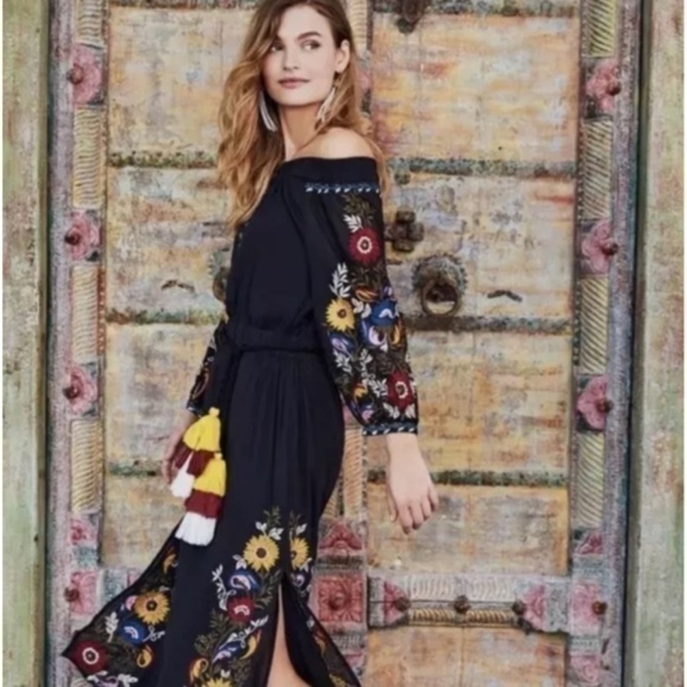 💋Rare Anthropologie Misa embroidery maxi dress size XS - Picture 3 of 12